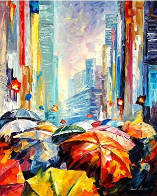 Leonid Afremov - Esernyőkkel a nagyvárosban