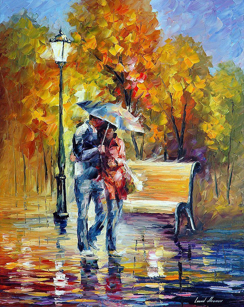 Leonid Afremov - Összebújva az esőben