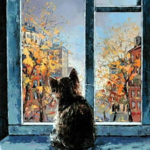 Macska az ablakban – VIDEÓS festés