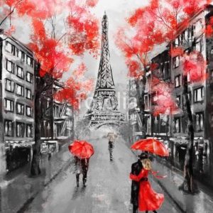 Szürke piros Párizs – VIDEÓS festés