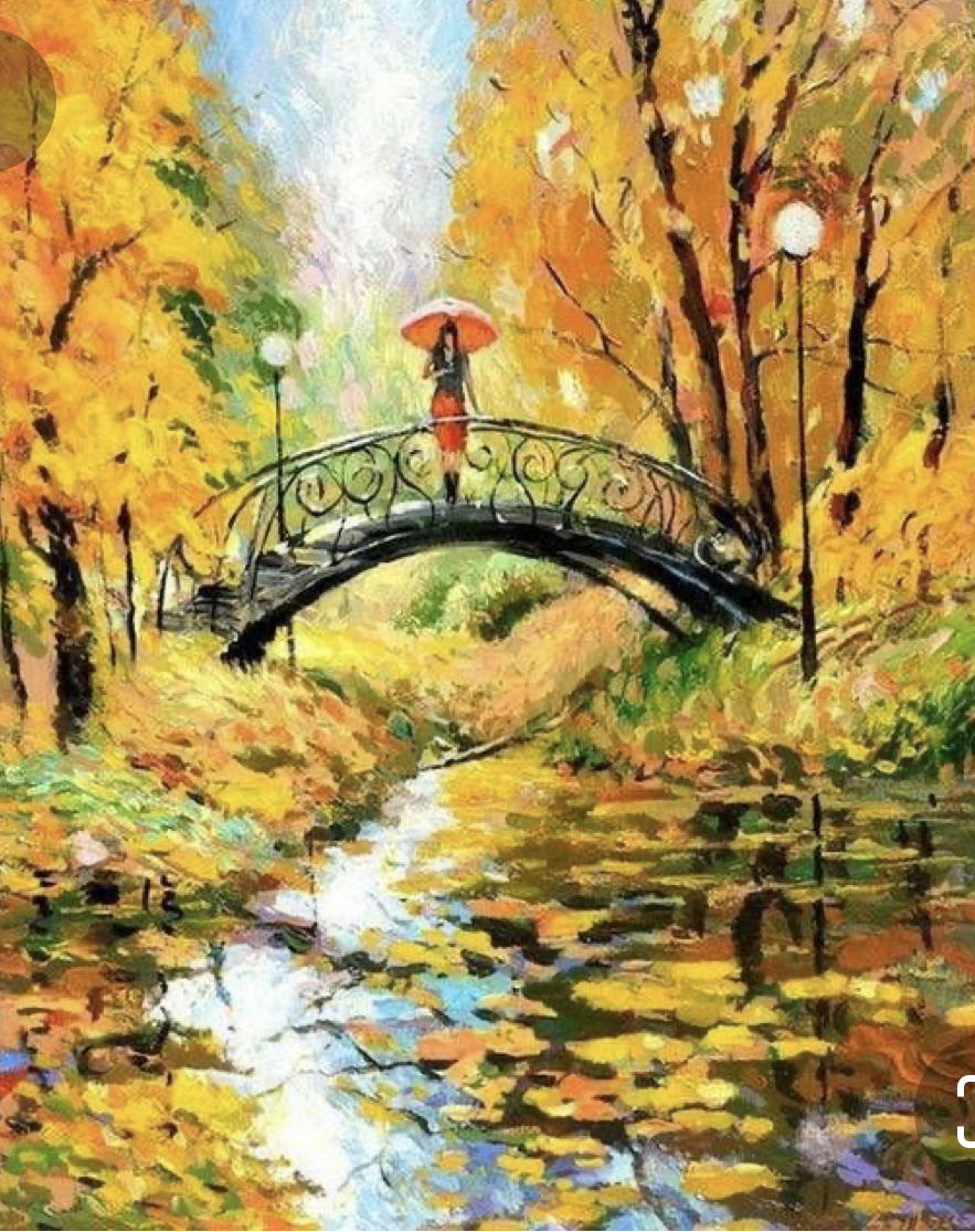 Híd az őszi erdőben - YourArt Élményfestő Stúdió Debrecen