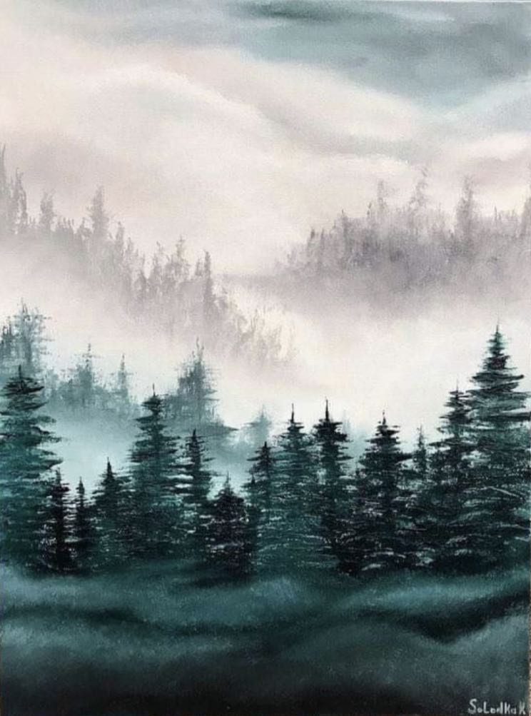 Ködös erdő - YourArt Élményfestő Stúdió Debrecen