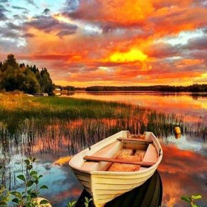 Csónak a naplementében – Középhaladó