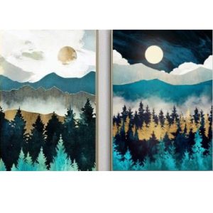 Hold az erdő felett – Páros festés – Kezdő