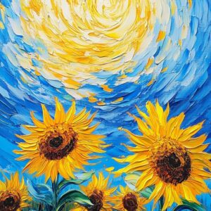 Napraforgók Van Gogh stílusban – kezdő