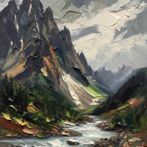 Hegyvidék (festőkéssel) – Középhaladó