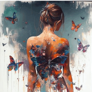 Nő pillangókkal- kezdő