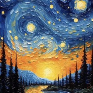 Fenyves Vincent van Gogh stílusában