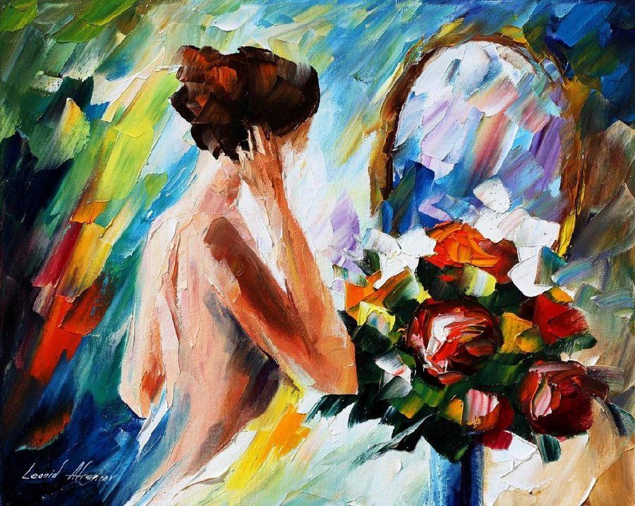 Leonid Afremov - Nő a tükörbe nézve