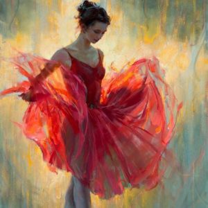 Piros ruhás balerina – VIDEÓS festés