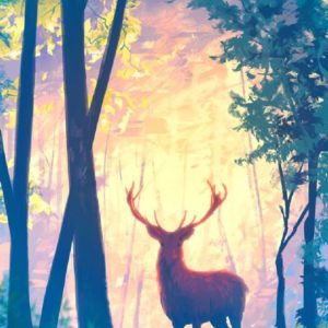 Szarvas az erdőben – ONLINE festés