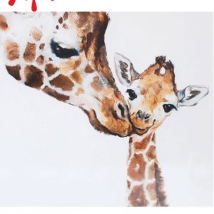 Zsiráf mama a gyermekével – VIDEÓS festés