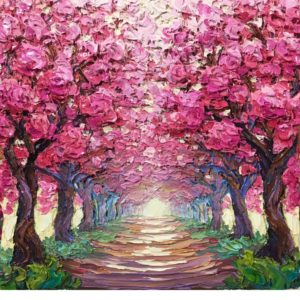 Cseresznyevirágzás- Stúdiós festés