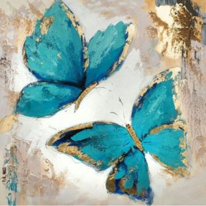 Türkiz pillangók füstfóliával – Stúdiós festés