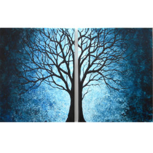 Kék fa – Páros festés – Stúdiós festés