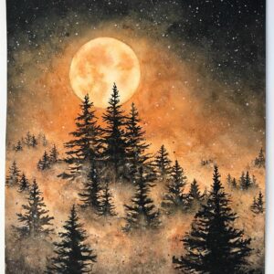 Holdfény az erdő felett