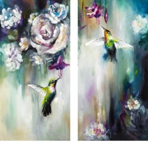 Kolibrik a virágokon – Páros festés