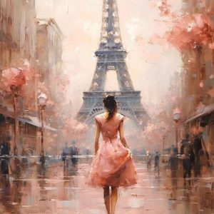 Rózsaszín ruhás lány Párizsban