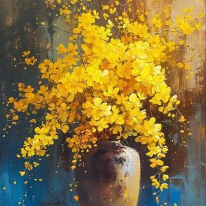 Sárga virág kaspóban