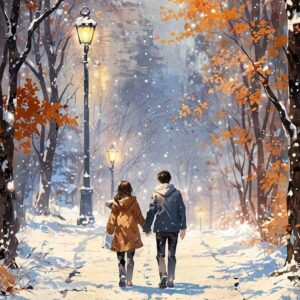 Kettesben a hóesésben