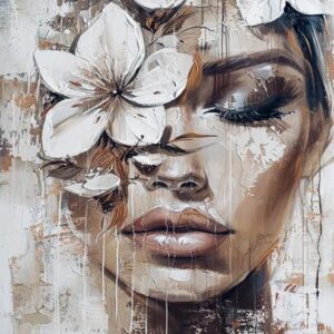 Női portré a virágokkal