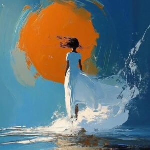 Absztrakt fehér ruhás nő – Your Art Stúdió