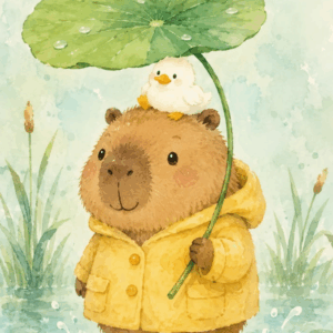 Capibara a kacsával – Szülő-gyerek páros festés