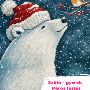 Jegesmedve a madárkával – Szülő-gyerek festés